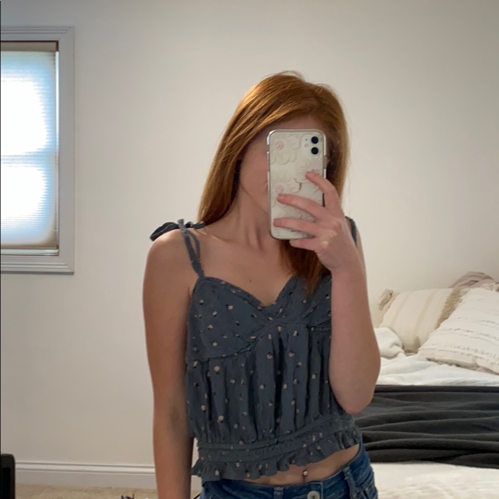 Green floral blouse from pacsun